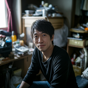 暗い自撮り写真男性