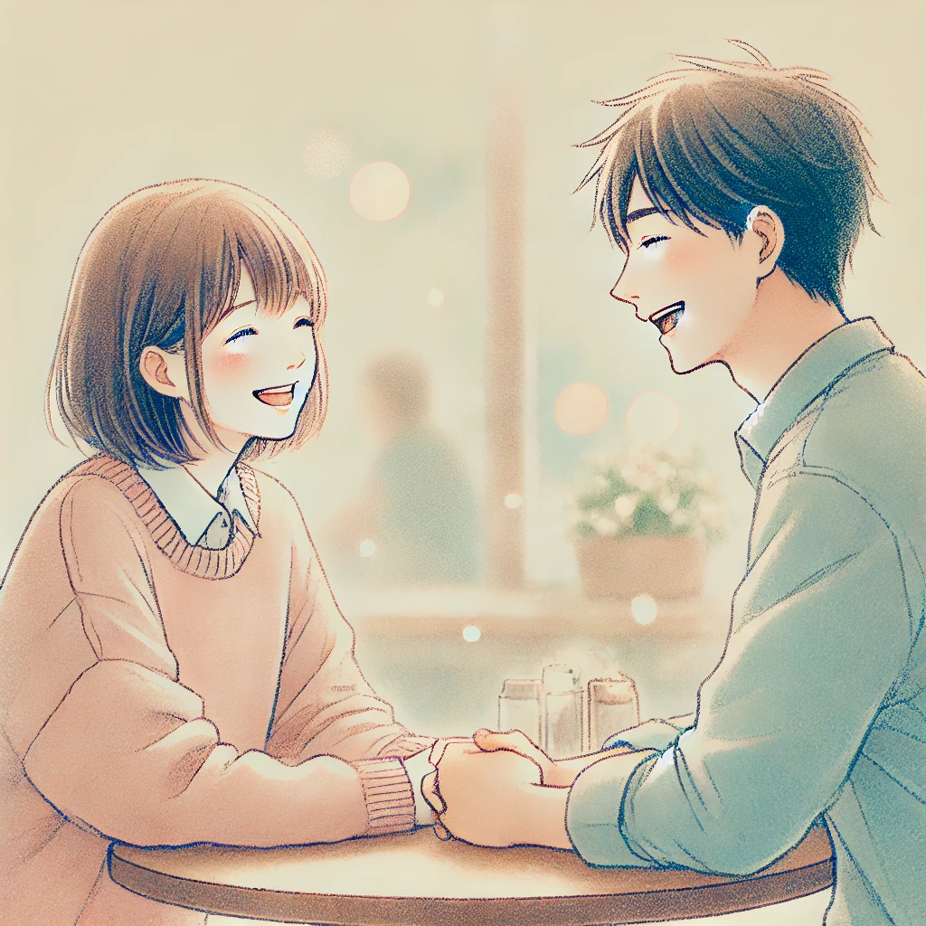 男女が楽しく会話している