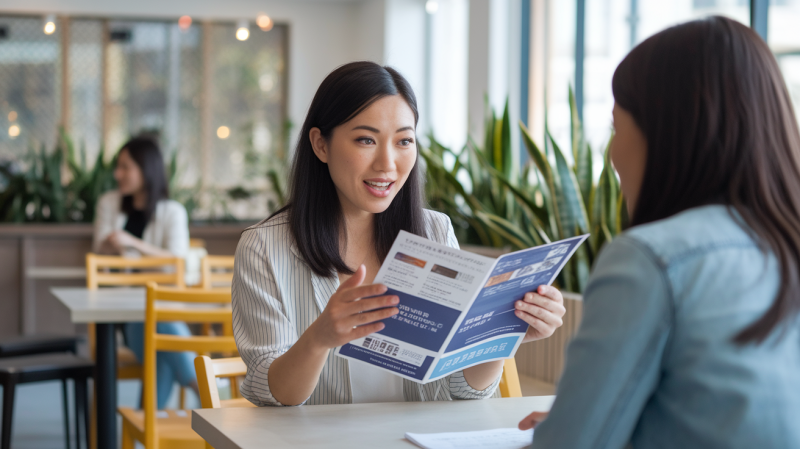 副業勧誘の女性