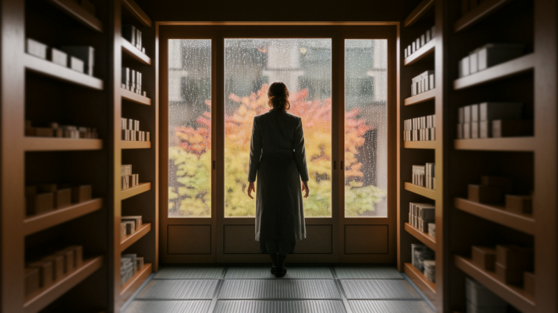 失恋した女性の背中