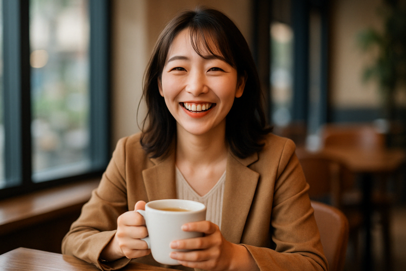 失恋から立ち直って笑顔を取り戻した女性