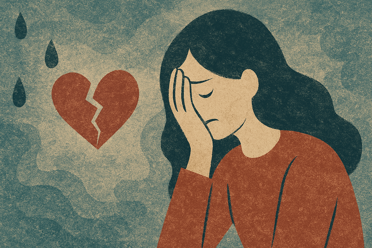 失恋に苦悩する女性