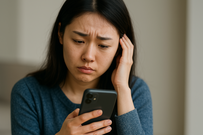 ライン既読スルーに悩む女性