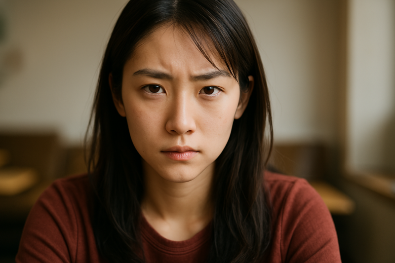 真剣な眼差しの女性