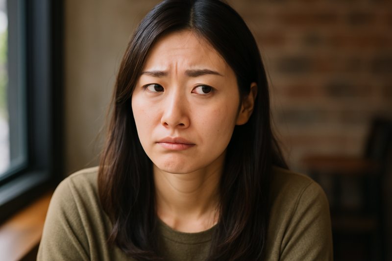 不信感を感じる女性