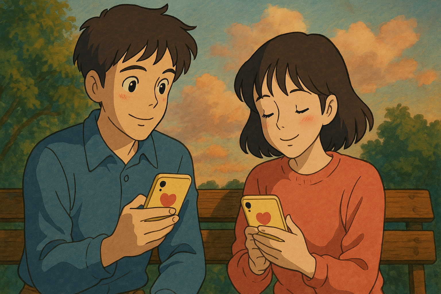 マッチングアプリで出会った男女