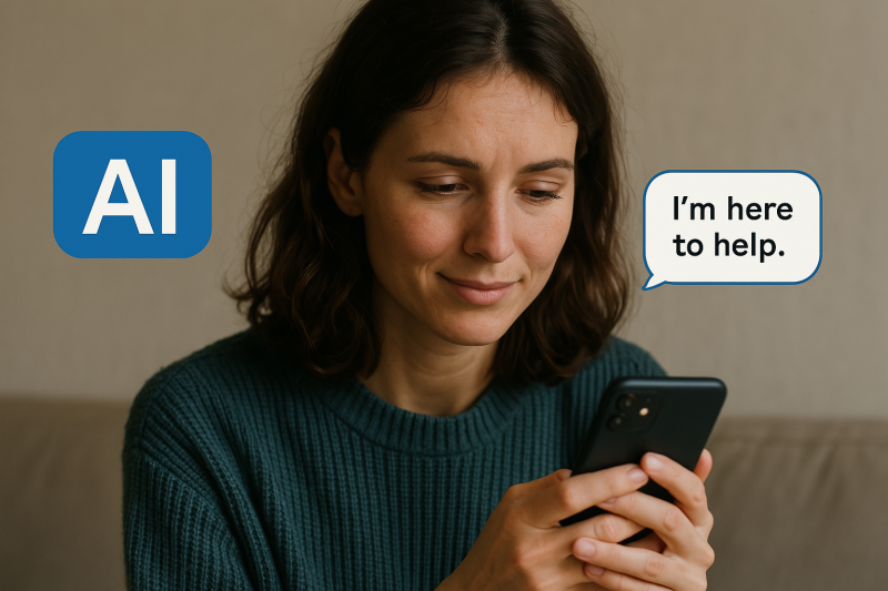 AIに恋愛相談する女性