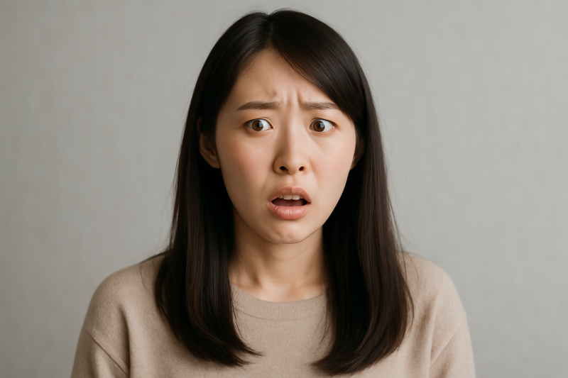 驚ろき困惑している婚活女性