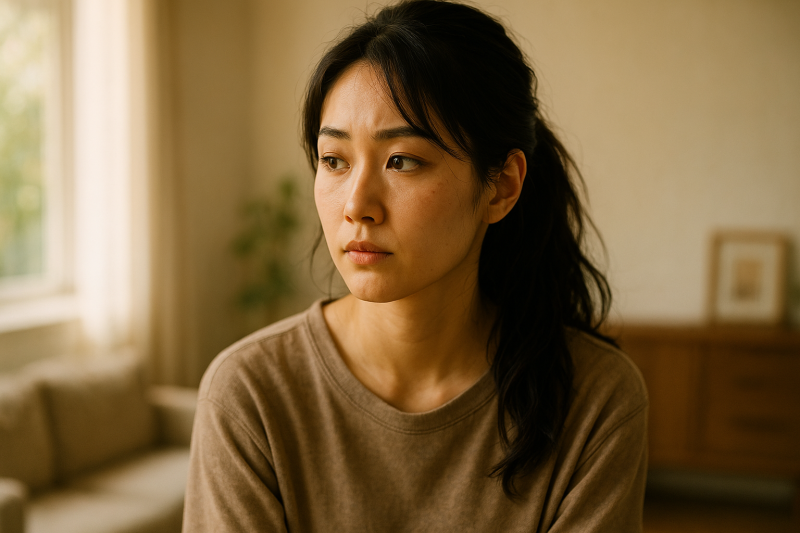 マッチング後にマッチングアプリを消すか悩んでいる女性