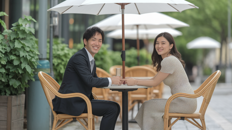 マッチングアプリで出会った男女