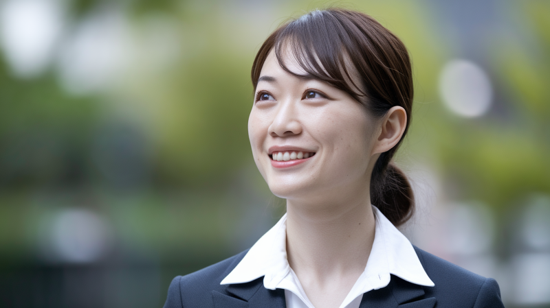 前向きな表情の女性