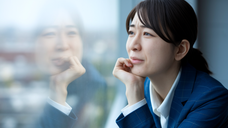 マッチング後にマッチングアプリを消すか悩んでいる女性