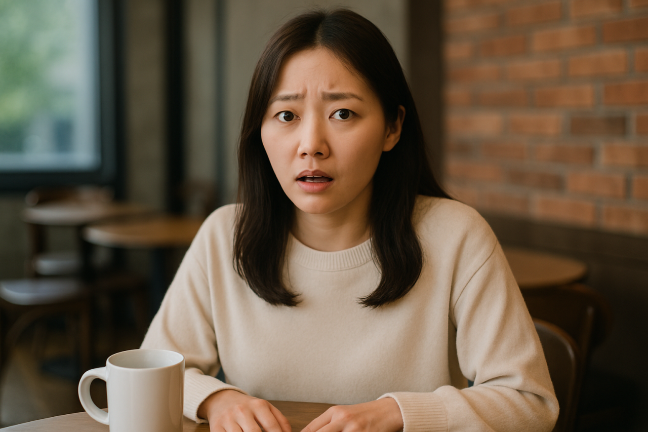 少し引いている婚活女性