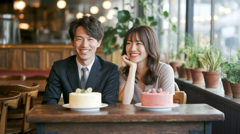 オンライン結婚相談所で出会った男女を