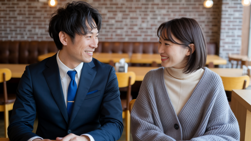 オンライン結婚相談所で出会った男女