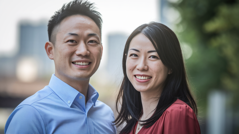 オンライン結婚相談所で出会った男女