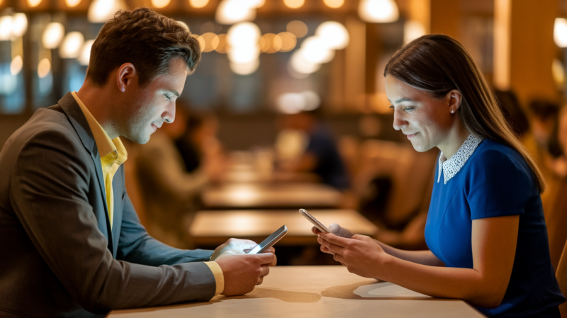 マッチングアプリとオンライン結構相談所で婚活する男女