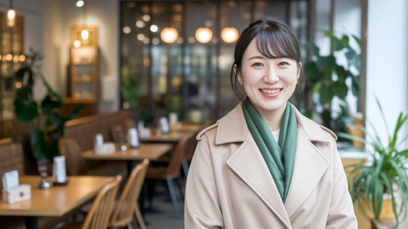 ChatGPTでプロフィールを作成している女性