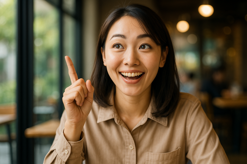 良い考えが閃いた女性