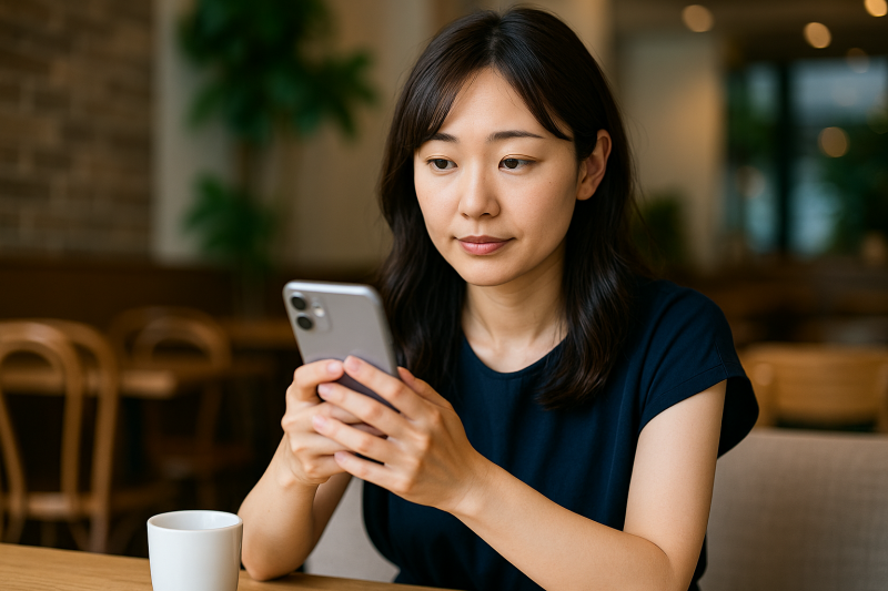 少し驚いた女性