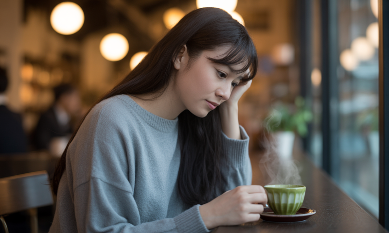 考え事をする女性